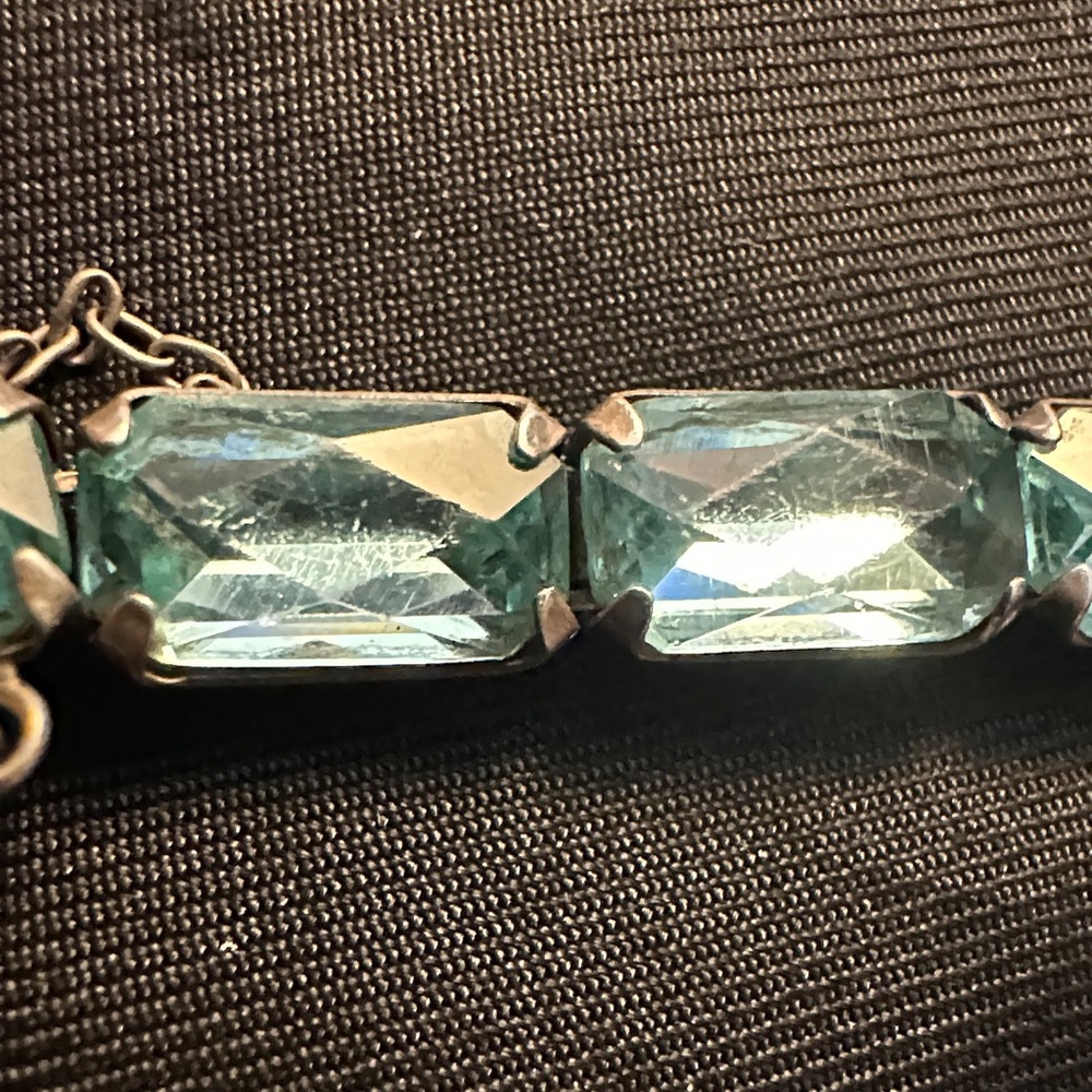 Solid 925 Sterling Silver Emerald Cut Aquamarine … - image 5